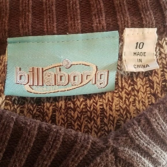 Billabong Brown and White V-Neck Sweater Size 10 - Picture 4 of 4